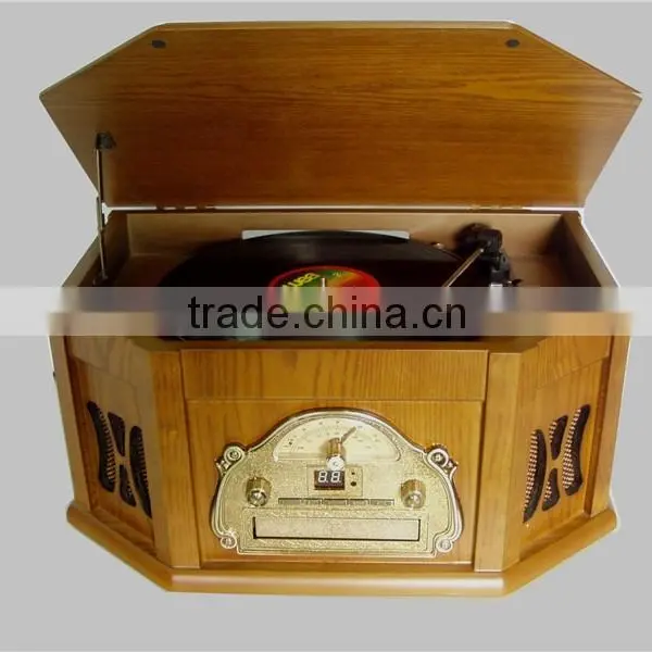 Vintage Record Player 3-speed Built in Stereo Speaker Turntable, Aux in RCA Out Jacks photo-3