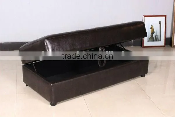 Soho Modern Contemporary Leather Sofa Stool & Ottoman With Storage photo-3