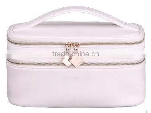 Leather Travel Cosmetic Organizer Makeup Artist Train Case, Leather Beauty Travel Bag Quality Choice photo-2