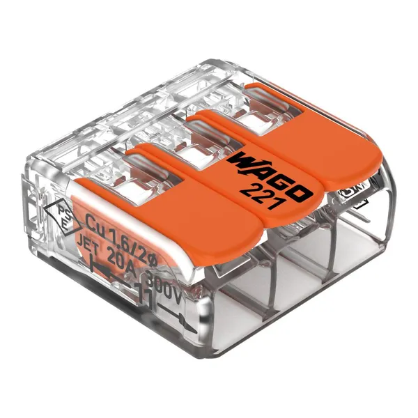 Wago Connectors 221 -413 Junction Box Electrical Reusable Wire Lever 50PCS photo-4