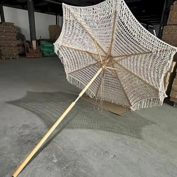 Manufacturers Customize Flower Beach Umbrellas, Braided Rope Parasols, Hollow Umbrellas, Center Column Parasols photo-2