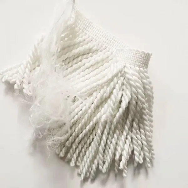 Coastal Breeze Fringe: White Twisted Tassel Trim for Beach Umbrella Decor Bullion Fringe photo-2