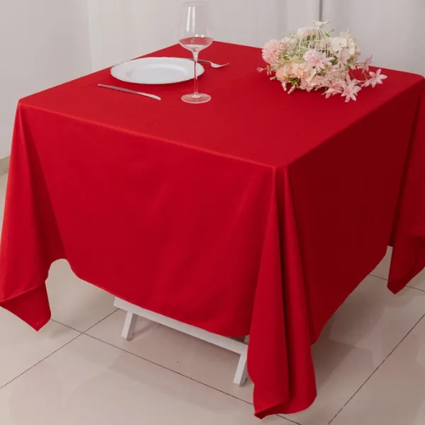 Polyester Table Cloth Microfiber Suede Tablecloth 52*52inch Table Linen