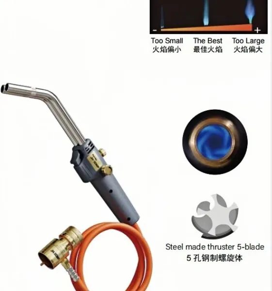 WH‑DSVP Patented Switchable Dual‑Tip MAPP Hose Torch One‑Hand Needle‑Valve Torch
