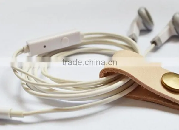 Handmade Brown Leather Cable Cord Winder Holder Tie for Earphone Cell Phone photo-5