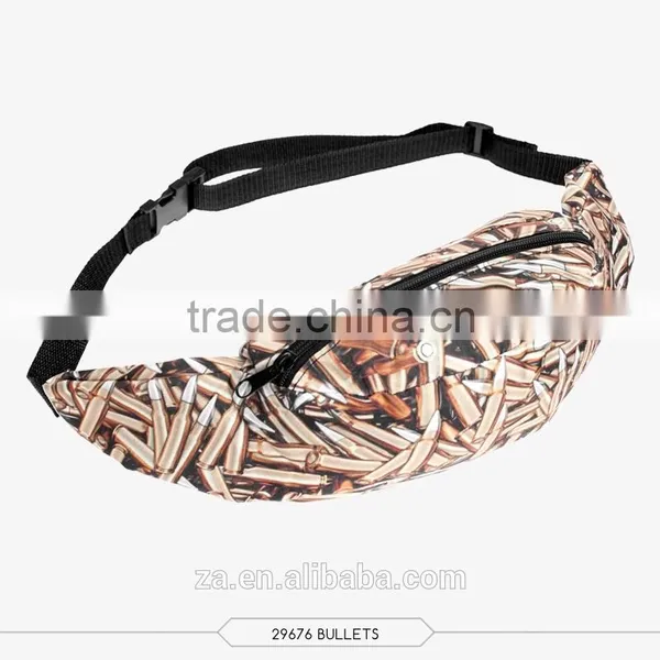 Summer Top Selling Fashion Printed Bullet Waist Bag for Men for Sport and Leisure