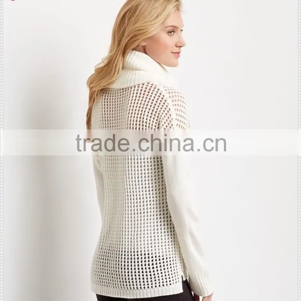 Lady Clothing Sweater Women Sweater Cashmere Funnel Neck Sweater photo-3