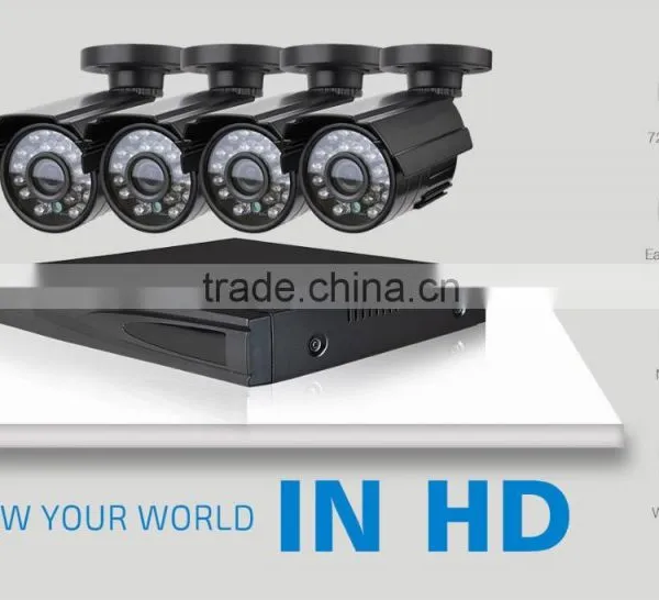 Home 4 Channel Full AHD 960H Dvr System With 1200tvl Outdoor Indoor Security Camera System Cctv Dvr Kit photo-3