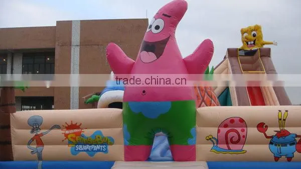 Cheap Inflatable Fun City for Sale,spongebob Inflatable Fun City for Kids photo-2