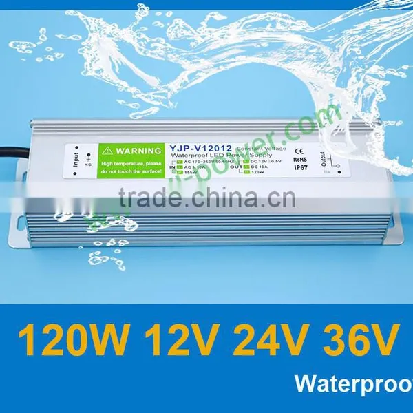 120w Electronic Transformer 12v Waterproof YJP-V12012 RoHS,CE-EMC,CE-LVD,IP67