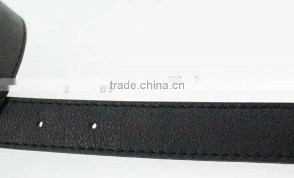 Women's Plain Black PU Leather Belt With Rhinestone Ring in YiWu photo-6