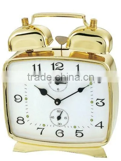 Squzre Shape Metal Case Alarm Clock Mechanism, Desktop Clock photo-4