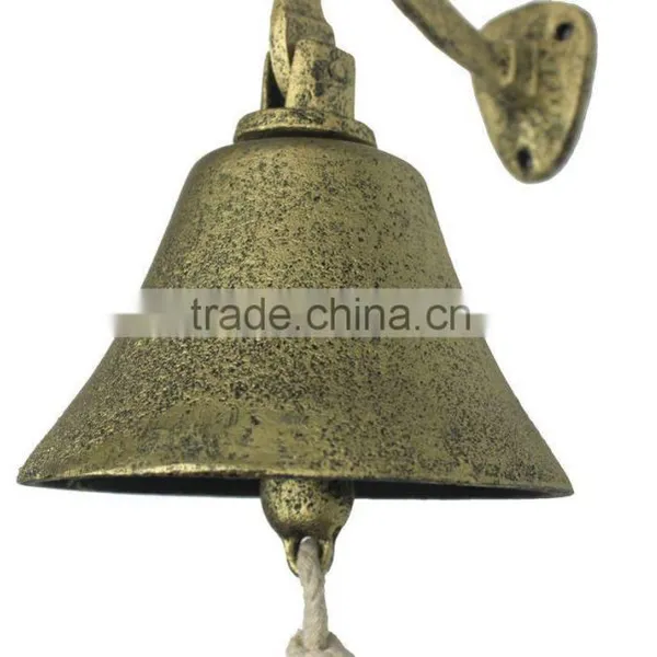 Rustic Gold Cast Iron Hanging Ship's Bell / Beautiful Ship Bell NBB 0015 photo-2