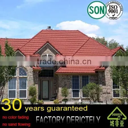 Best Items Manufacture Colorful Stone Coated Metal Roofing Tile / Color Step Tile Roof / Color Stone Chip Coated Metal Roof Tile photo-4