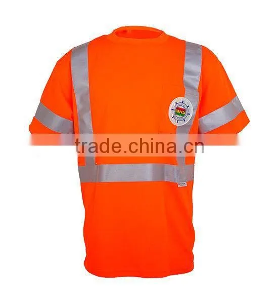 Class 3 Short Sleeve Breathable Reflective Tape T-shirt
