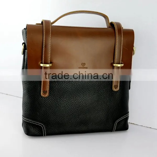 China Supplier Low Price Fashion Men Black Genuine Leather Briefcase photo-2