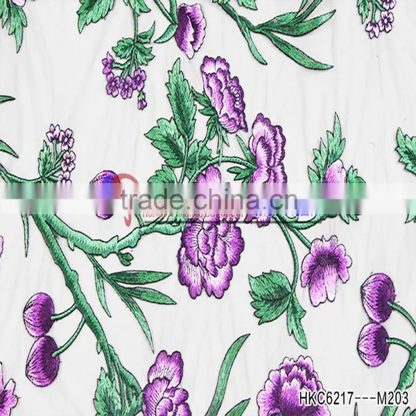 Fashion News Purple Flower Mesh Fabric Embroidered Tulle Fabric Apperal Textile Accessories And Fabric For Textile/Garment photo-4