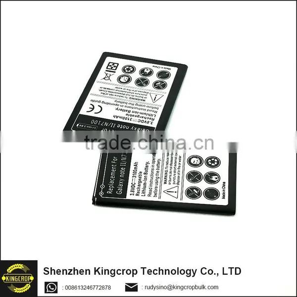 Hot Selling Rechargeable Mobile Phone Battery High Capacity 3100mAh Battery For Samsung Galaxy Note2 /N7100 photo-2