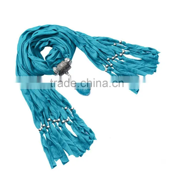 2016 New Design Metal Heart Shaped Pendant Scarf photo-3