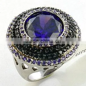 925 Silver Women Color CZ Rings