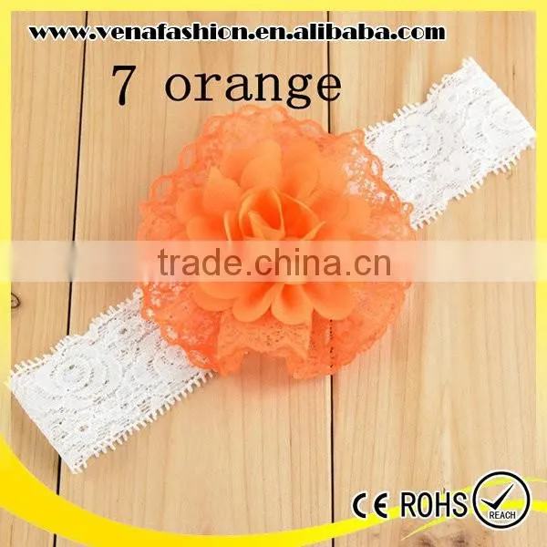 Knit Newborn Flower Lace Cheap Price Girls Knitted Headband photo-2