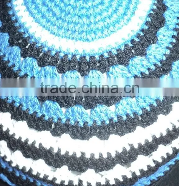 100% Hand Knitted Crochet Cotton Kippah/jewish Craft/judaica Cotton Kippah / Muslim Cap 100% Cotton photo-4