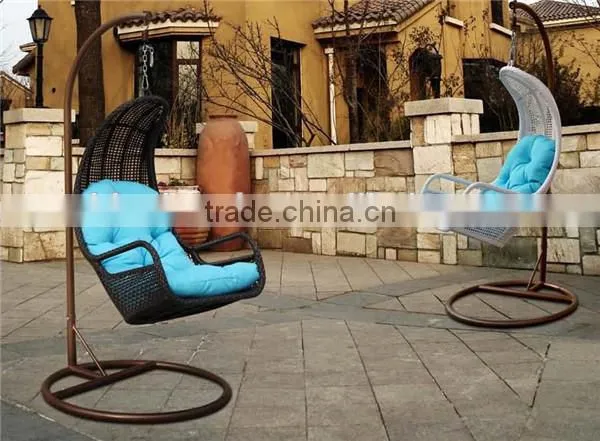 Patio Furniture Rattan Hanging Egg Chair With Metal Stand