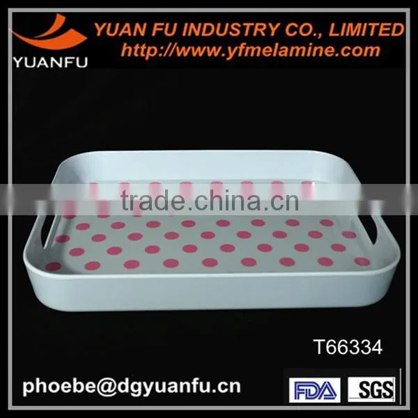 Decorative Handle Melamine Tray photo-3