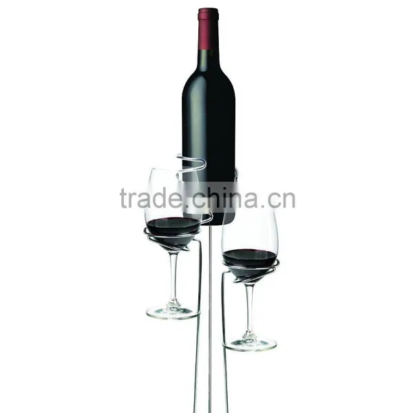 New Design Stainless Steel Beach Picnic Wine Bottle and Glass Stakes photo-2