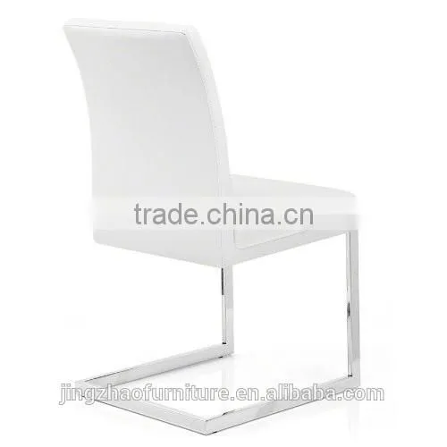 Modern White Dining Chair With Leg Stainless Steel photo-2