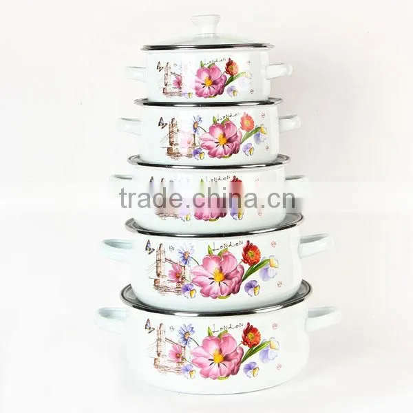 Best Selling Decal Enemal Casserole Set 16-24cm