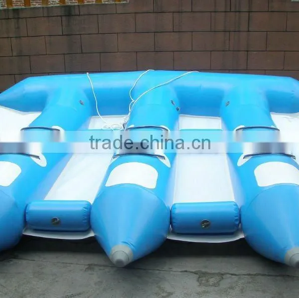 6 Seats White and Blue Inflatable Fly Fish