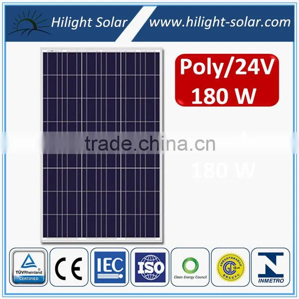 TUV IEC CE 180Wp PV Polycrystalline panel solar