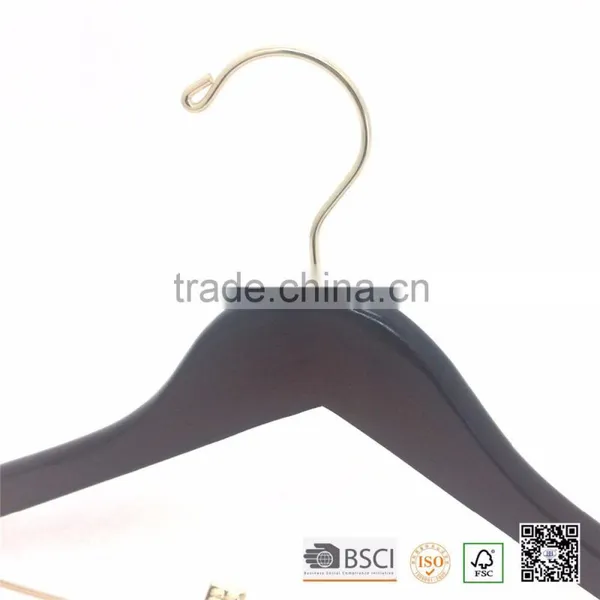 Brown Bamboo Eco Friendly Recycling Coat Clips Hanger for Cloth photo-5