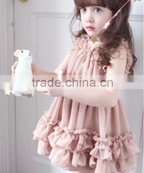 Cute HandMade Baby Girl Dress Soft Chiffon Hand Made Baby Girl Dress photo-4