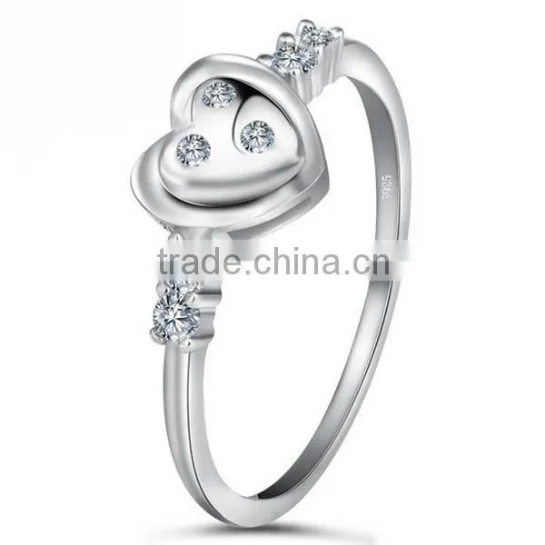 Korean Edition Fashion Jewelry Heart Design 925 Sterling Silver Wedding Rings photo-2