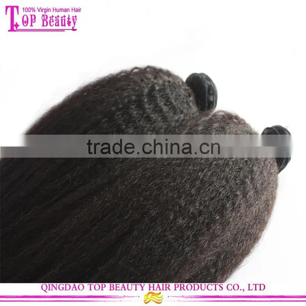 Unprocessed Kinky Straight Yaki Hair Weave 100% Virgin Mongolian Kinky Straight Hair photo-5