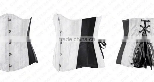Hot Sale Heavy Brocade Fabric Full Steel Boned Tight Lacing Back Support Corset photo-5