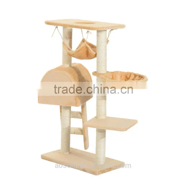 PawHut 100 cm Deep Cream Cat Tree Scratching Activity Center photo-5
