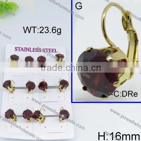 Hot Design Gold Plated Gemstone Stud Earring photo-4