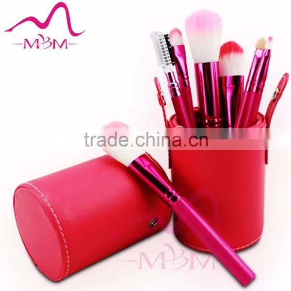 Hot 7pcs Multicolors Barrelled Makeup Brush Set Animal Hair Brush Set photo-5