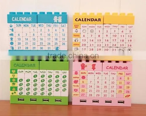 Creative USB HUB DIY Blocks Usb 2.0 Hub Calendar With Bluetooth/usb Hub With Cable/Executive DIY Desk Calendar 2015 photo-3