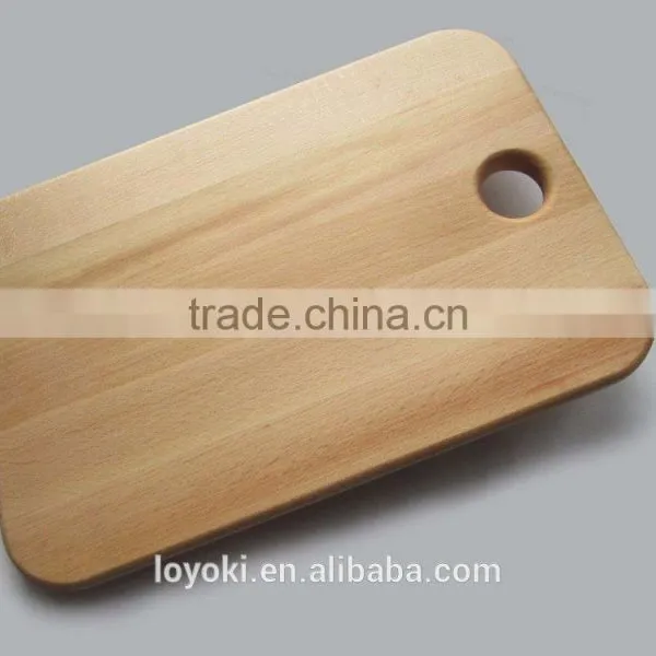 Best Organic Natural Beech Wood Cutting Board With Holder Hole 13-3/4"x9"x3/4" Chopping Board With Groove photo-3