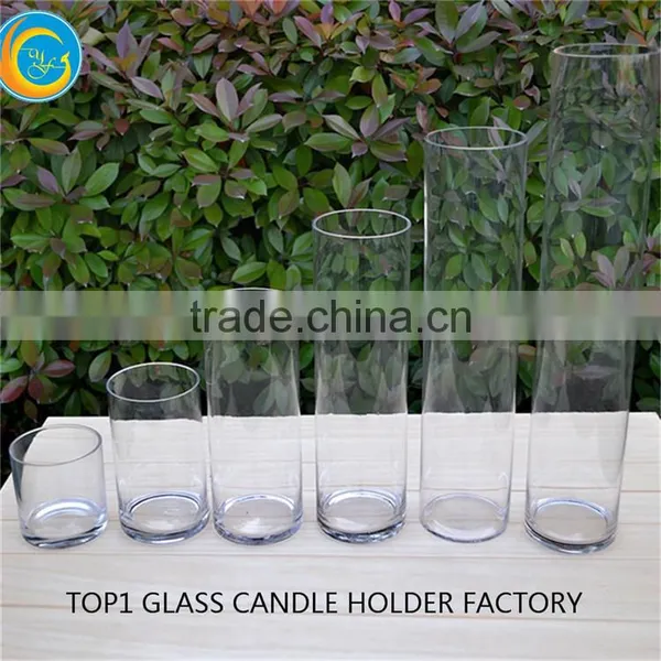 Clear Tall Cylinder Glass Candle Holder photo-3