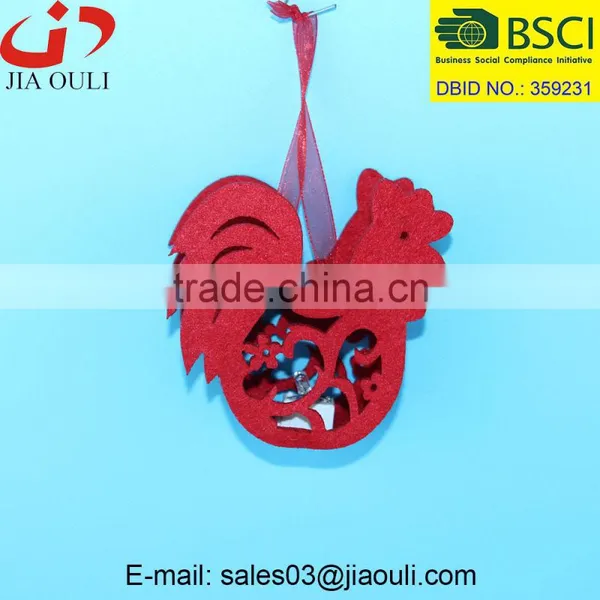 BSCI Audit Factory Unique Design Easter Decorations With LED Light Non-woven Chicken Hanger photo-2