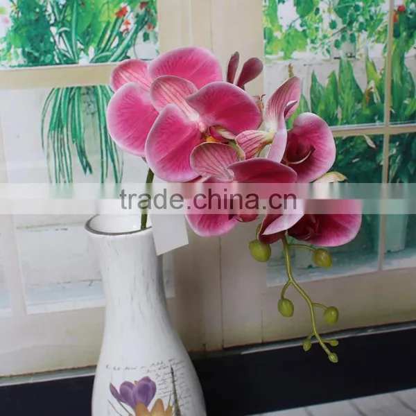 Home Table Decorative Silk Artificial Big Flower Phalaenopsis