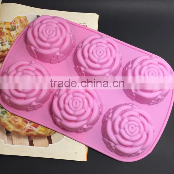 10110 6pcs Roses Shaped Silicone Chocolate Mould and Mold photo-6