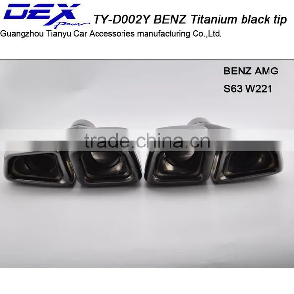 Car Titanium Black Tip Ben z E63 W221 Exhaust Pipe photo-5