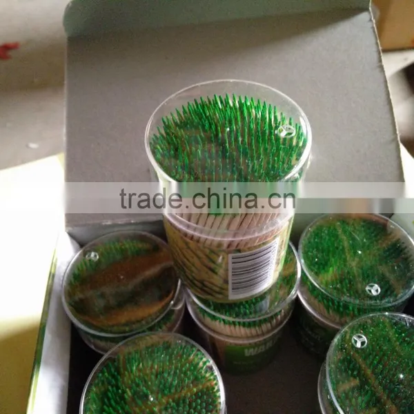 2017 TH-025 Plastic Bottle Packing 400pcs Green Mint Toothpick