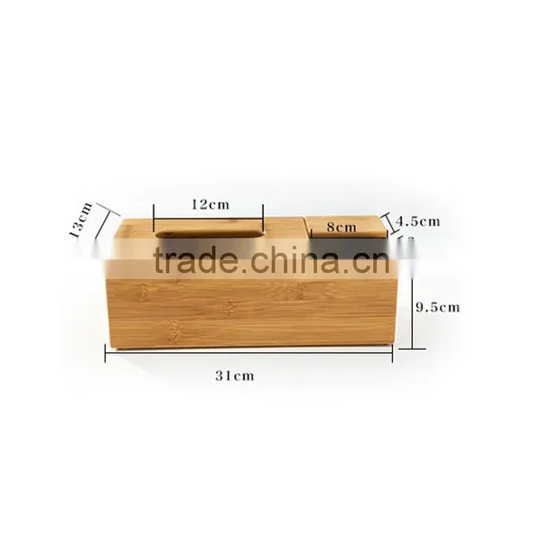 Aonong 100% Bamboo Tissue Box/Napkin Box /Paper Holder Tidy Stationery Multifunction Desk Organiser photo-4